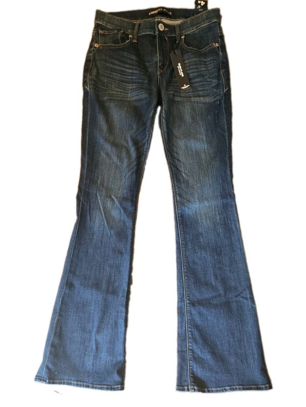 Nwt Msrp $79 Express Slim Flare Mid Rise Mia Dark Wash Sz 4r Womens